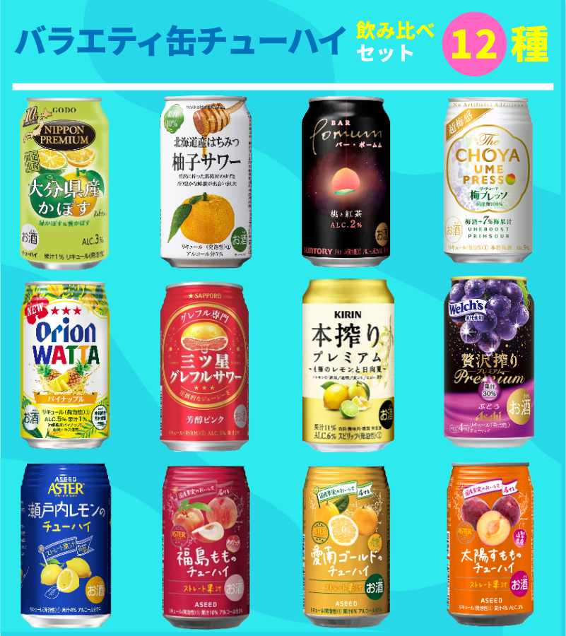 バラエティ缶チューハイ　12種飲み比べセット (Ｂ)